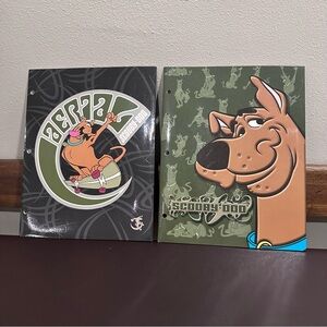 Vintage 2002 Scooby Doo 3 Ring Binder Folders Set of 2